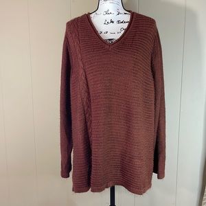 Ulla Popken Brown V Neck Sweater, EUC